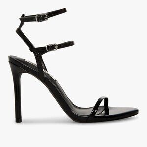 Steve Madden Theresa Black Patent Strappy Ankle Strap Stiletto Heels Size 8.5
